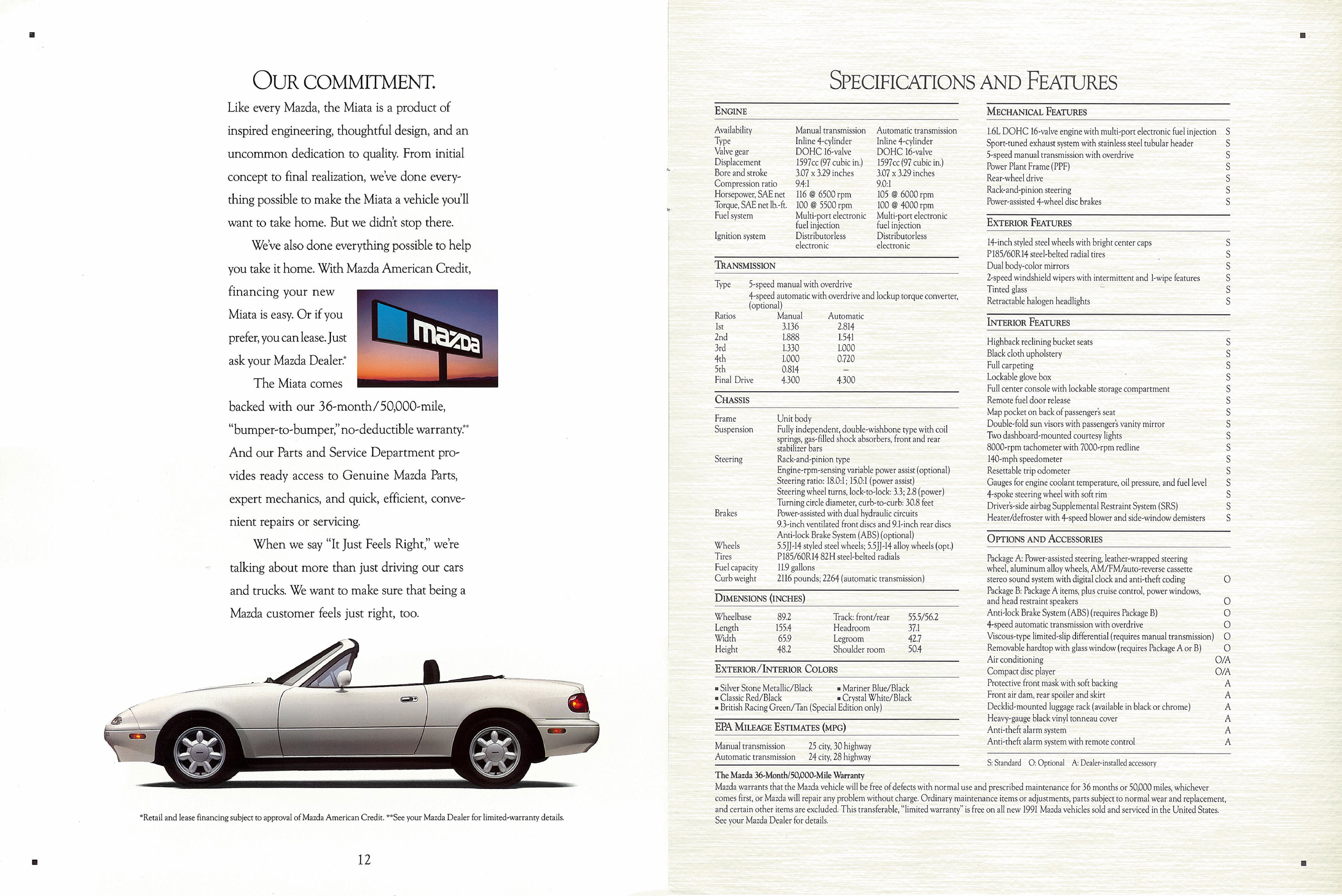 1991 Mazda MX-5 Brochure Page 5